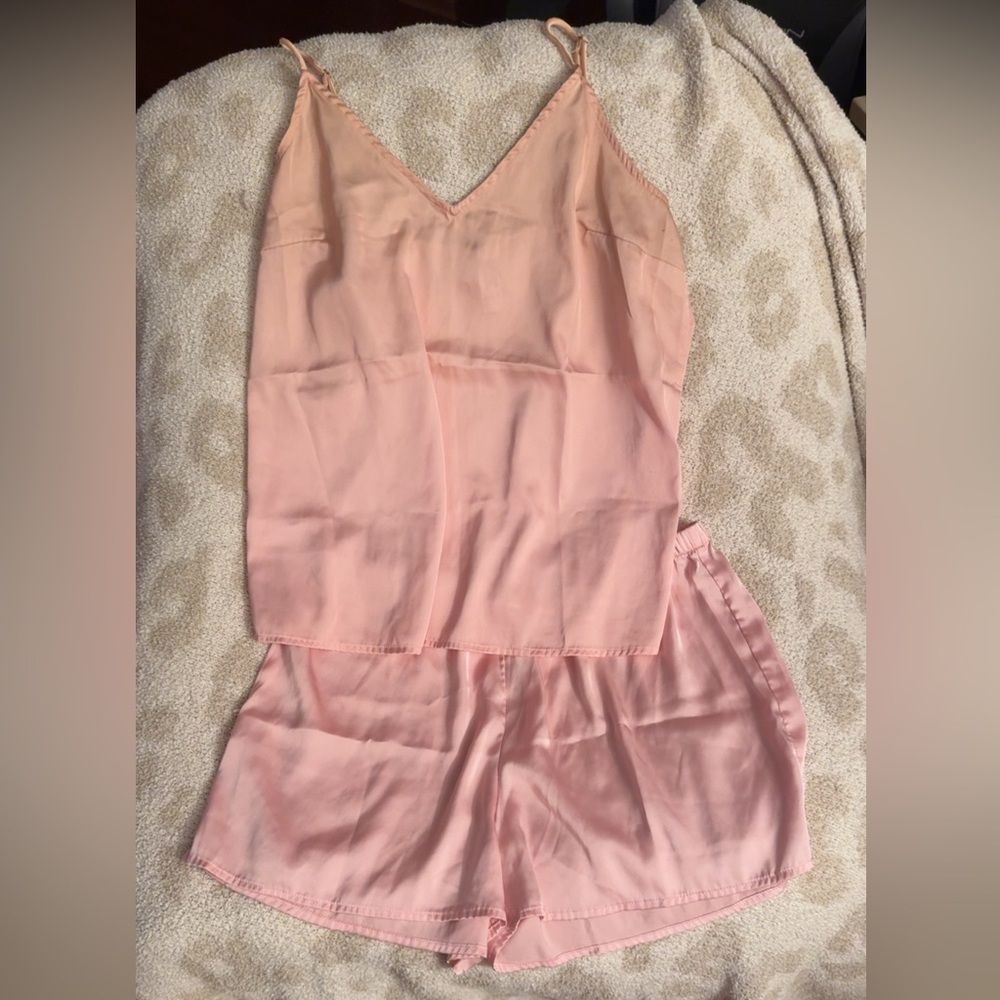 Stars Above Blush Pink Satin Pajama Set